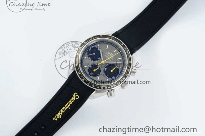 0314 ZipUp Speedmaster Racing Master SS HKF Best Edition Gray Black Dial on Black Rubber Strap A 7811